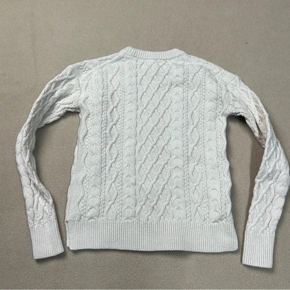 J Crew Sweater Womens XXS Beige Cable Knit Crewneck Cotton BT229 Holiday 2023 - Picture 7 of 7